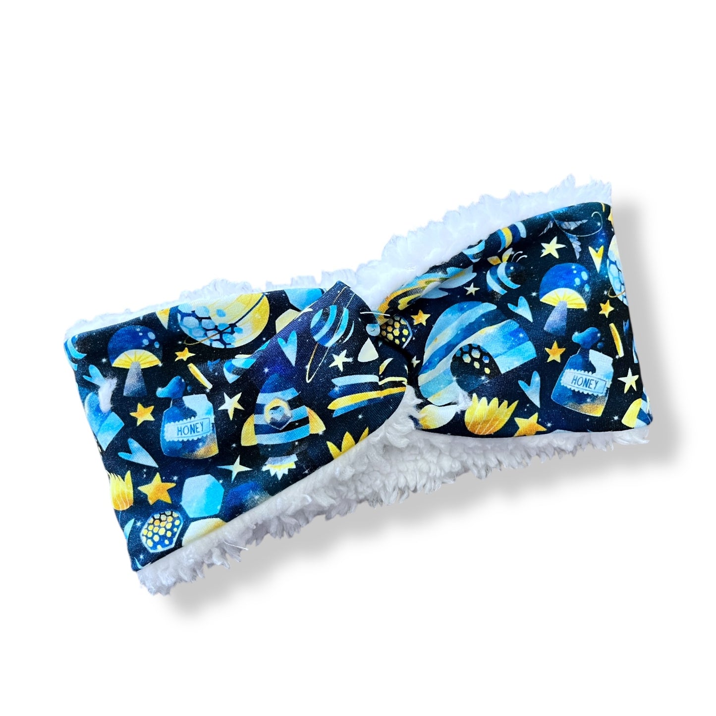 Child Ear Warmers, Sherpa Headbands, Twist Headband, Bees