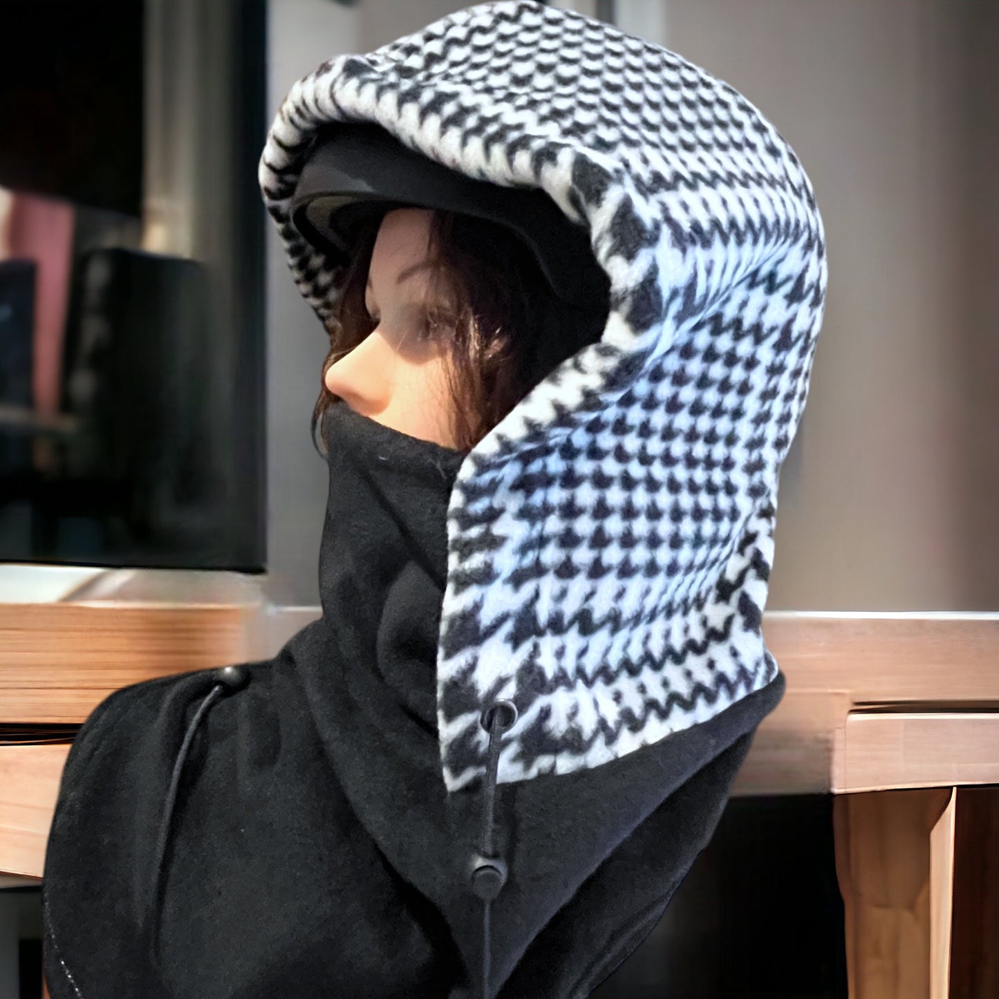 Adult Snow Hood, Over the Helmet Hood, Helmet Hoodie, Hood Face Mask, Snowboard Fleece Hood, Ski hood