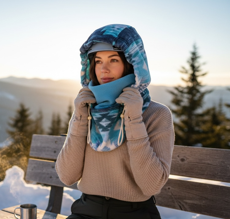 Adult Snow Hood, Over the Helmet Hood, Helmet Hoodie, Hood Face Mask, Snowboard Fleece Hood, Ski hood,