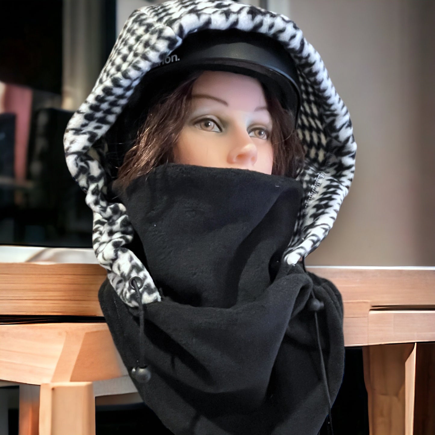 Adult Snow Hood, Over the Helmet Hood, Helmet Hoodie, Hood Face Mask, Snowboard Fleece Hood, Ski hood