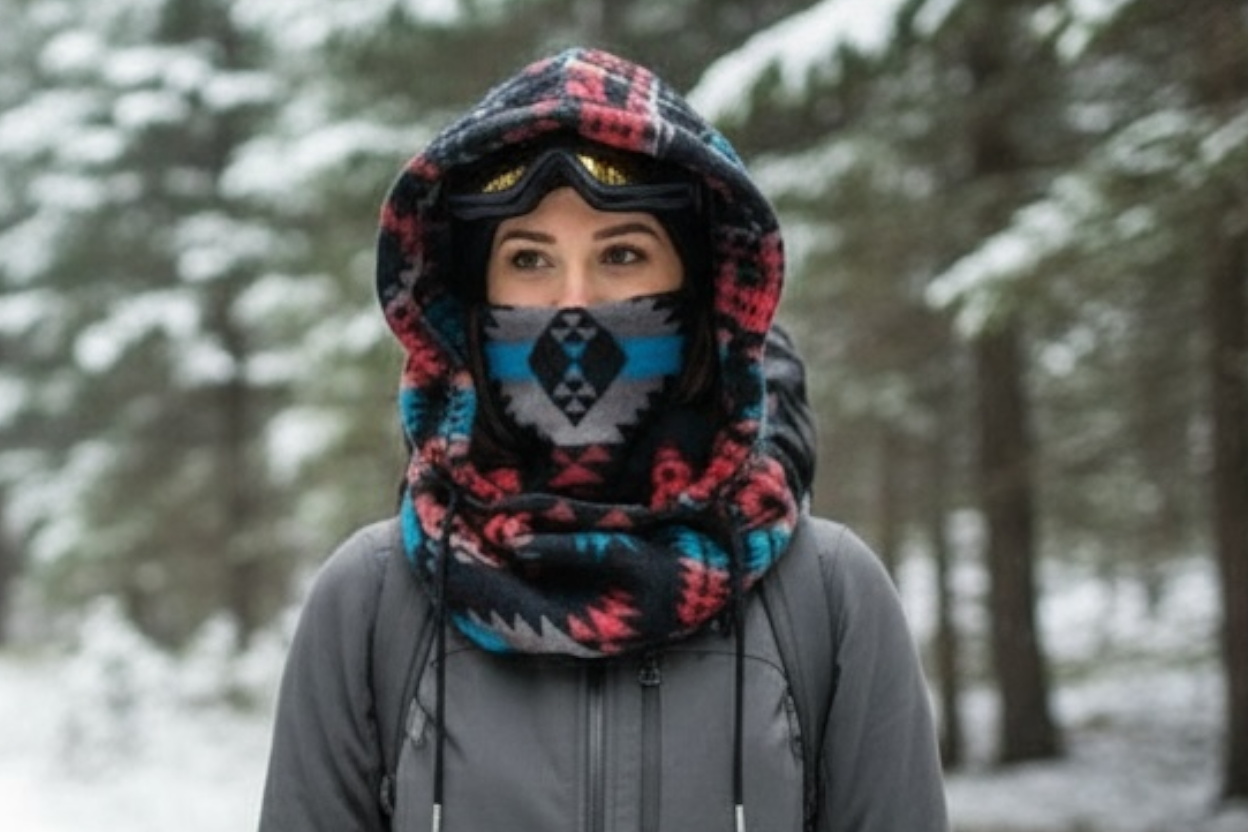 Adult Snow Hood, Over the Helmet Hood, Helmet Hoodie, Hood Face Mask, Snowboard Fleece Hood, Ski hood,