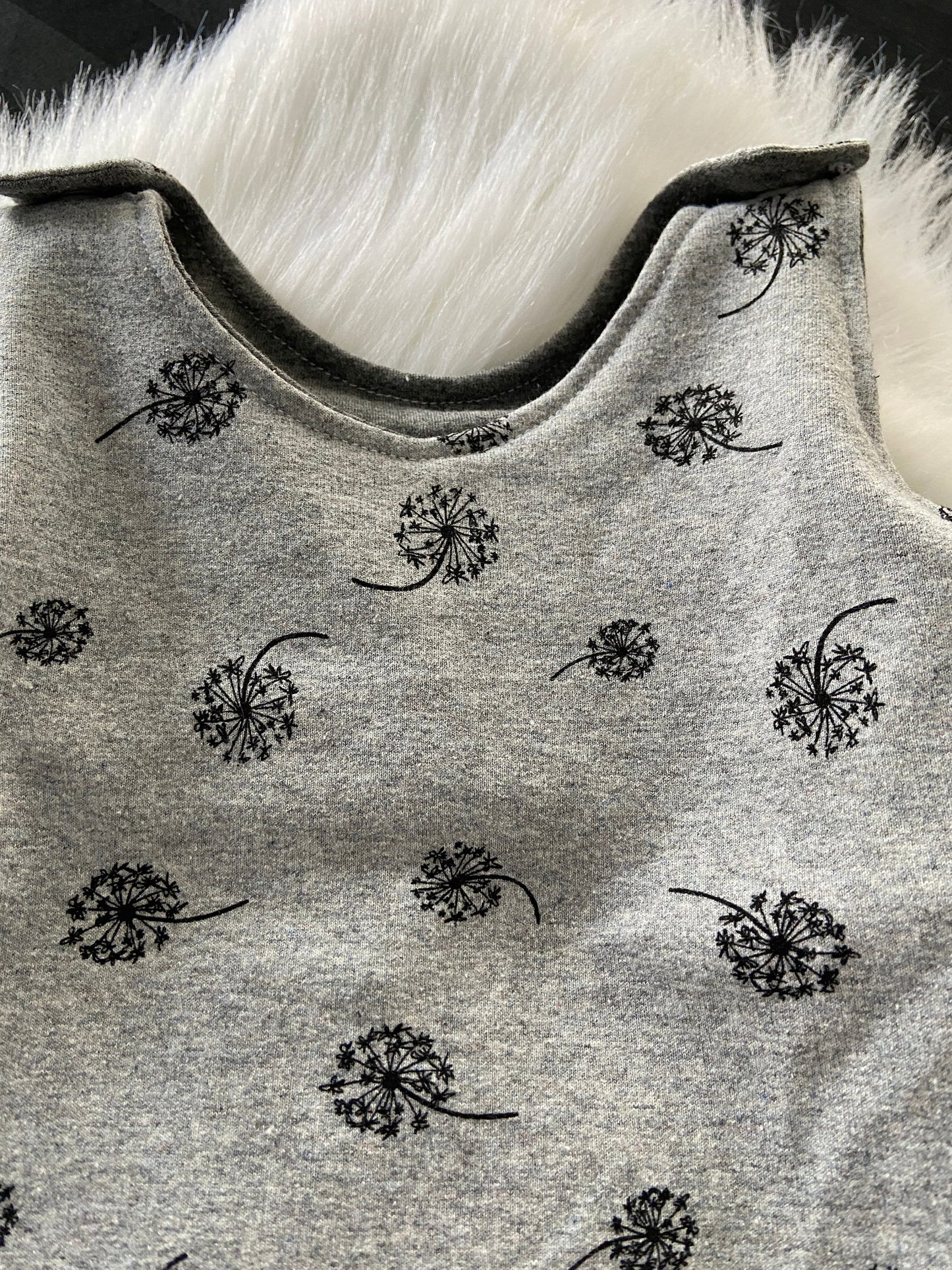 Baby romper, custom romper, kids clothes, baby clothes, dandelions, 12m romper