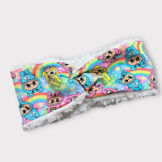 Adult/Youth Ear Warmers, Sherpa Headbands, Twist Headband, Labu Rainbow