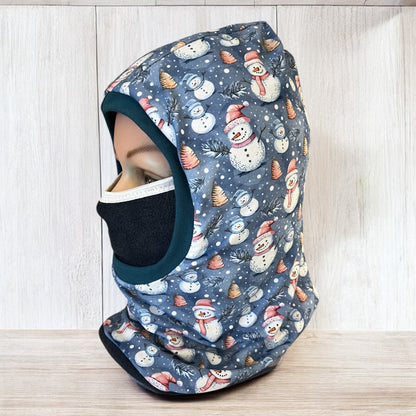 Child Balaclava, Fleece Hood, Winter Apparel, Snowman Balaclava