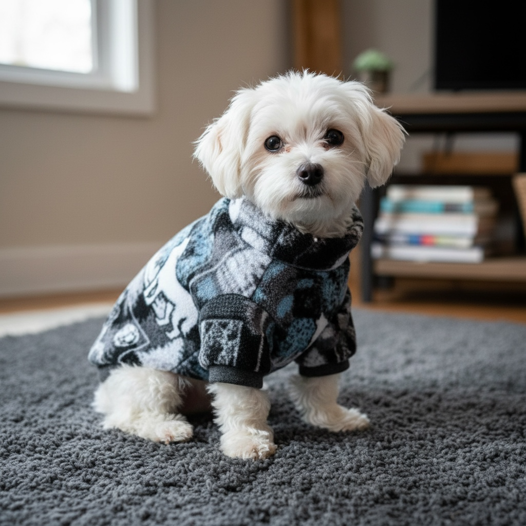 Small Wolf Vest, Fleece Dog Vest