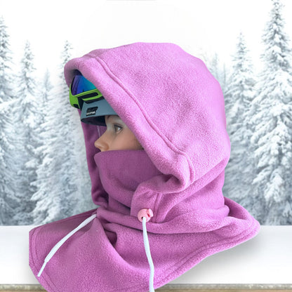 Adult Snow Hood, Over the Helmet Hood, Helmet Hoodie, Hood Face Mask, Snowboard Fleece Hood, Plaid Hood, Ski hood,