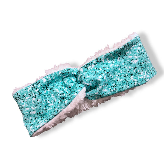 Child Ear Warmers, Sherpa Headbands, Twist Headband, Glitter