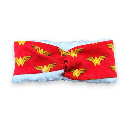 Ear Warmers, Sherpa Headbands, Twist Headband, superhero