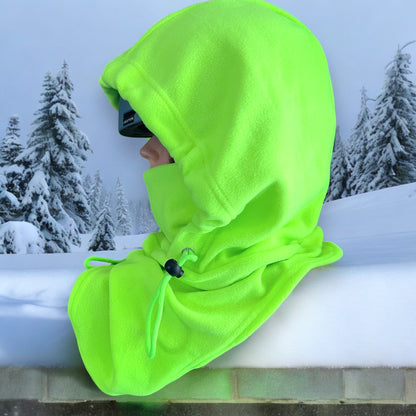 Adult Snow Hood, Over the Helmet Hood, Helmet Hoodie, Hood Face Mask, Snowboard Fleece Hood, Plaid Hood, Ski hood