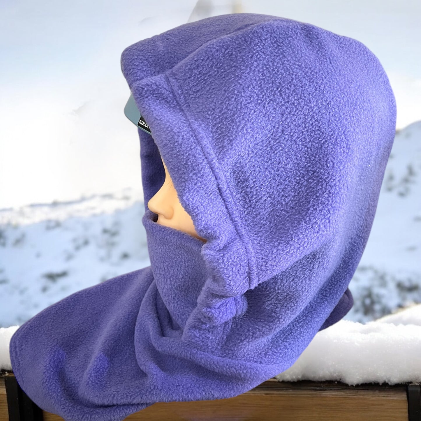 Child Snow Hood, Over the Helmet Hood, Helmet Hoodie, Hood Face Mask, Snowboard Fleece Hood, Ski hood