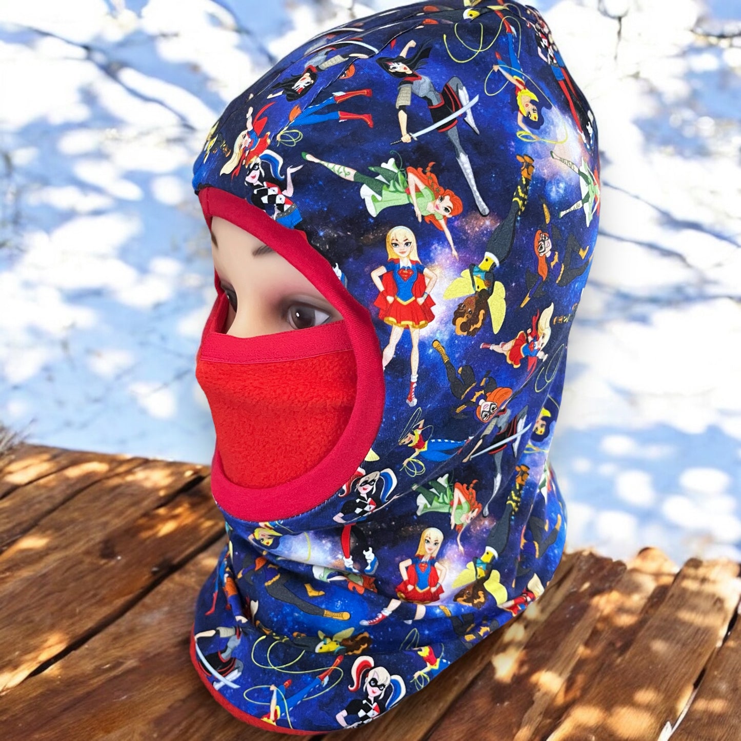 Child Balaclava, Fleece Hood, Winter Apparel, Supergirls Balaclava