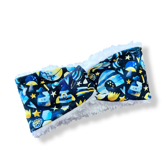Child Ear Warmers, Sherpa Headbands, Twist Headband, Bees