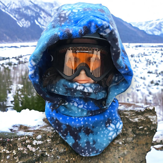 Child Snow Hood, Over the Helmet Hood, Helmet Hoodie, Hood Face Mask, Snowboard Fleece Hood, Ski hood