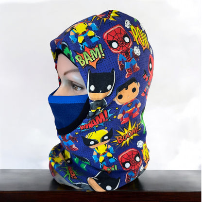 Child Balaclava, Fleece Hood, Winter Apparel, Superhero Balaclava