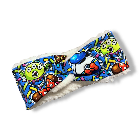 Child Ear Warmers, Sherpa Headbands, Twist Headband, Donut faces