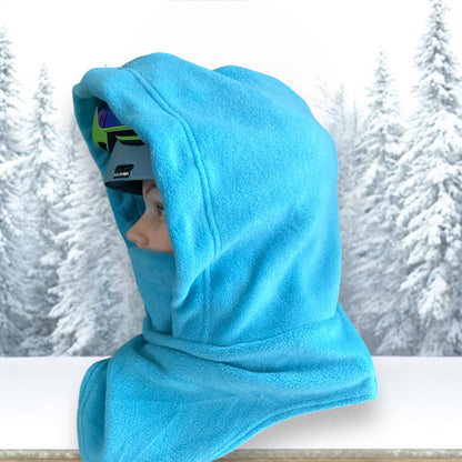 Child Snow Hood, Over the Helmet Hood, Helmet Hoodie, Hood Face Mask, Snowboard Fleece Hood, Plush Hood, Ski hood