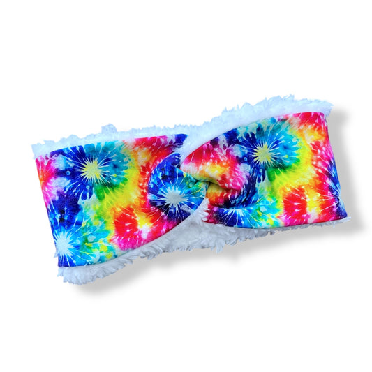 Adult/Youth Ear Warmers, Sherpa Headbands, Twist Headband, Tie Dye