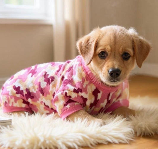 Medium Pink Camo Fleece Pyjamas