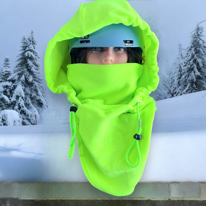 Adult Snow Hood, Over the Helmet Hood, Helmet Hoodie, Hood Face Mask, Snowboard Fleece Hood, Plaid Hood, Ski hood