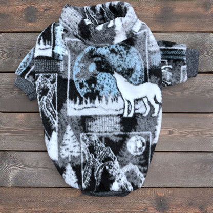 Small Wolf Vest, Fleece Dog Vest