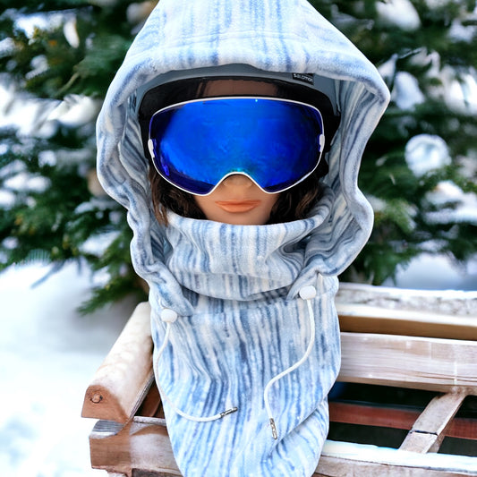 Adult Snow Hood, Over the Helmet Hood, Helmet Hoodie, Hood Face Mask, Snowboard Fleece Hood, Ski hood