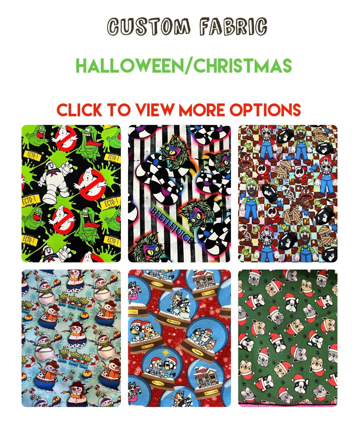 Custom Fabric - HALLOWEEN / CHRISTMAS