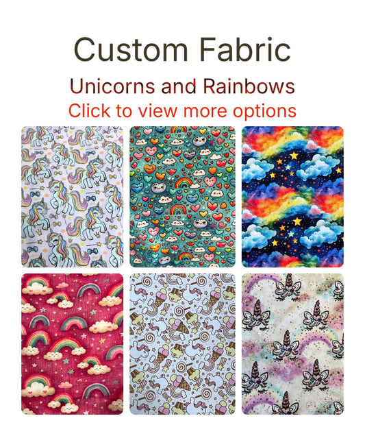 Custom Fabric - UNICORNS / RAINBOWS