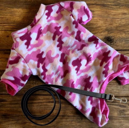 Medium Pink Camo Fleece Pyjamas