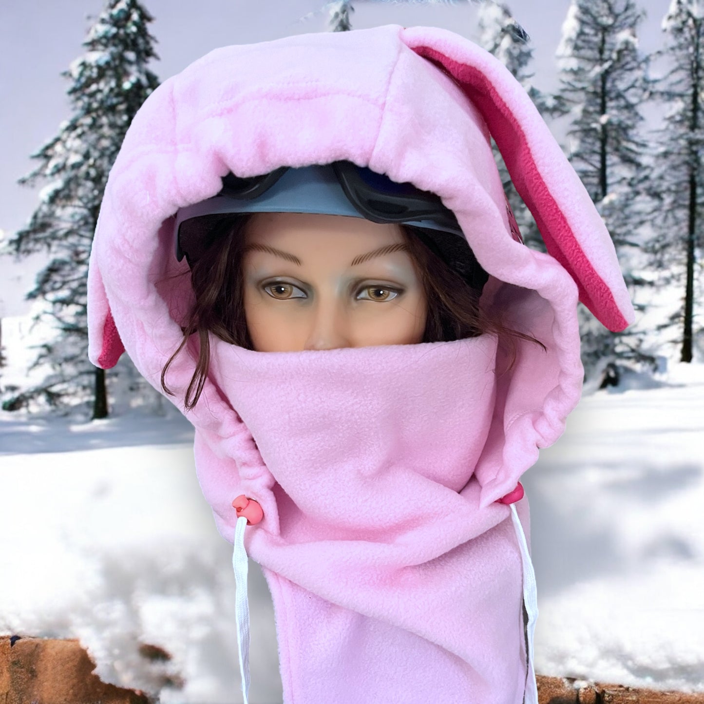 Adult Snow Hood, Over the Helmet Hood, Helmet Hoodie, Hood Face Mask, Snowboard Fleece Hood, Pink Hood, Ski hood,