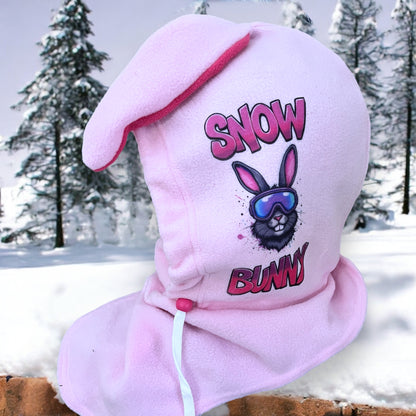 Adult Snow Hood, Over the Helmet Hood, Helmet Hoodie, Hood Face Mask, Snowboard Fleece Hood, Pink Hood, Ski hood,
