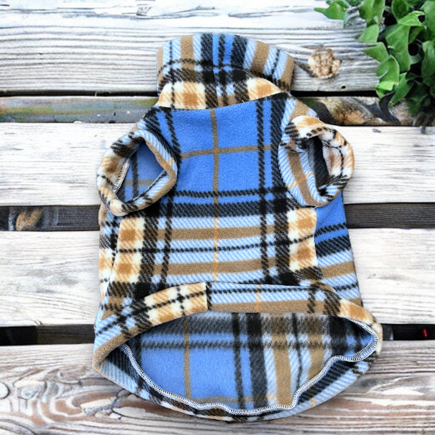 Small Plaid Vest, Fleece Dog Vest