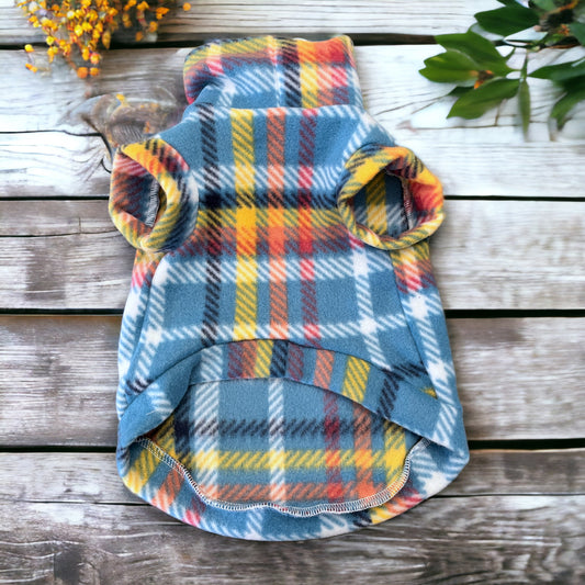 Small Plaid Vest, Fleece Dog Vest