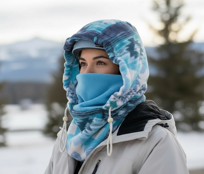 Adult Snow Hood, Over the Helmet Hood, Helmet Hoodie, Hood Face Mask, Snowboard Fleece Hood, Ski hood,