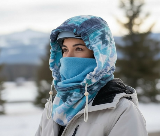 Adult Snow Hood, Over the Helmet Hood, Helmet Hoodie, Hood Face Mask, Snowboard Fleece Hood, Ski hood,