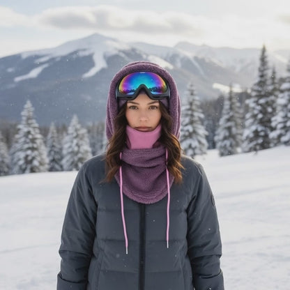 Adult Snow Hood, Over the Helmet Hood, Helmet Hoodie, Hood Face Mask, Snowboard, Plush Hood, Ski hood,