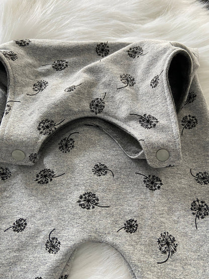 Baby romper, custom romper, kids clothes, baby clothes, dandelions, 12m romper