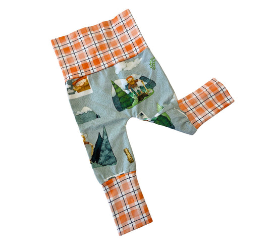 Grow with me pants, baby pants, maxaloones, miniloones, lumberjack pants,