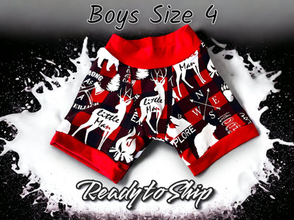 Boys Size 4 Little Man Plaid Boxer Briefs