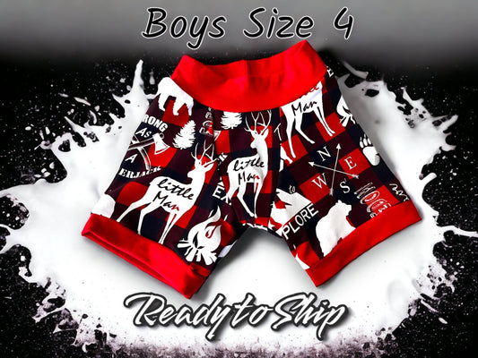 Boys Size 4 Little Man Plaid Boxer Briefs