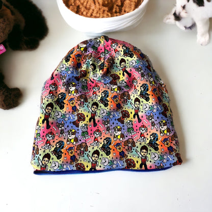 Toddler slouchy hat, Child slouchy hat, Kids toque, Kids Winter hat, Hat with pom pom, Pups toque